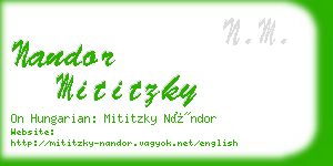 nandor mititzky business card